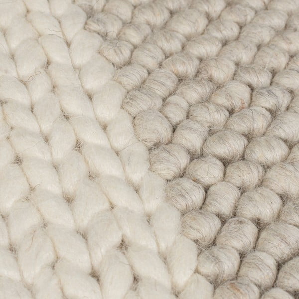 Covor tip traversă bej țesut manual din amestesc de lână 60x230 cm Minerals Patchwork – Flair Rugs-image-3