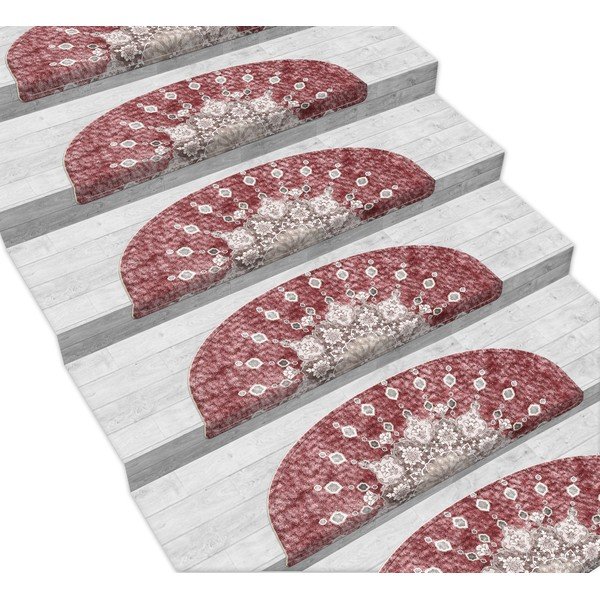 Covorașe pentru scări roșii în set de 16 bucăți 65x20 cm Chakra - Vitaus-image-1