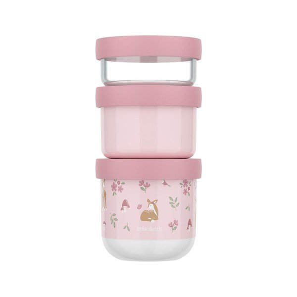 Cutii de gustări pentru copii roz-deschis 3 buc. din plastic Fairy Garden – Mepal-image-3