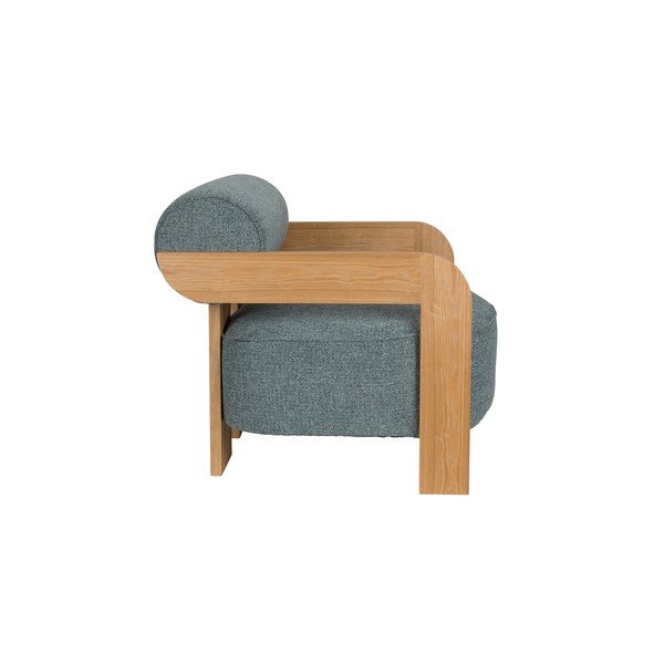 Fotoliu albastru prăfuit cu tapițerie din țesătură bouclé Oolong – Zuiver-image-4