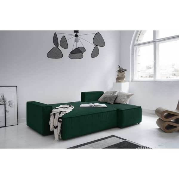 Colțar verde închis extensibil cu tapițerie din catifea reiată  (cu colț variabil) Brave Dave – Miuform-image-4