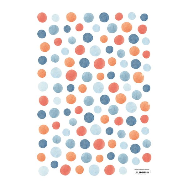 Autocolante pentru copii 110 buc. 30x42 cm Colorful Dots – Lilipinso