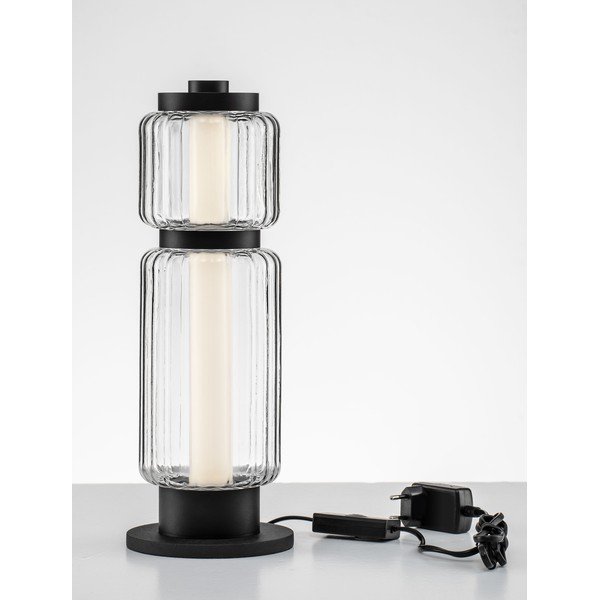 Veioză negru-mat LED din sticlă (înălțime 39 cm) Liesa – Nova Luce-image-3