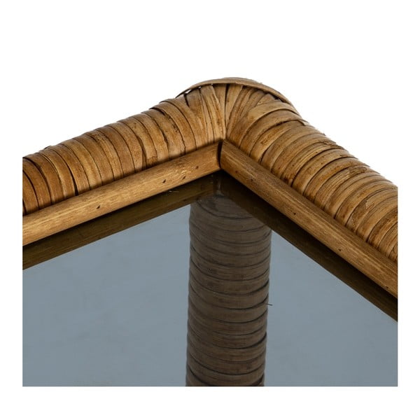 Măsuță de cafea în culoare naturală cu blat din sticlă 40x90 cm – Ixia-image-3