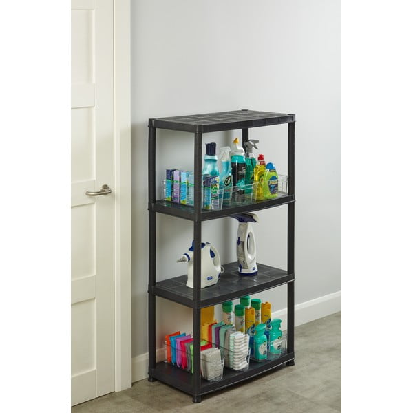 Etajeră de depozitare neagră din plastic 61x130 cm – Addis-image-1