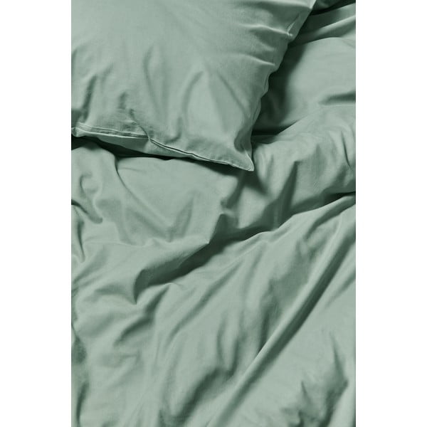 Lenjerie de pat de o persoană din bumbac stonewashed Bonami Selection, 140 x 200 cm, verde mentă-image-1