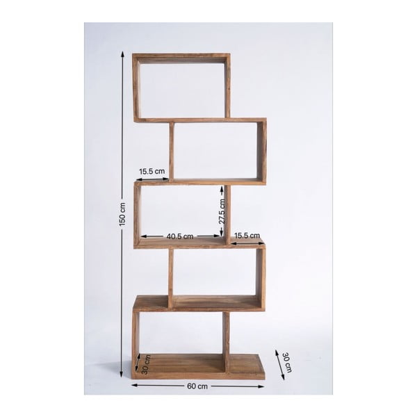 Bibliotecă din lemn sheesham Kare Design Authentico ZickZack-image-4