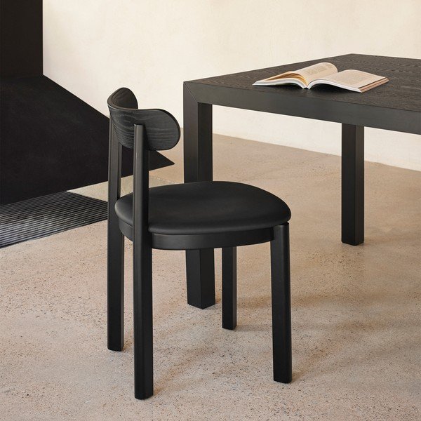 Scaun de dining negru cu aspect de lemn de frasin Nara – Teulat-image-1