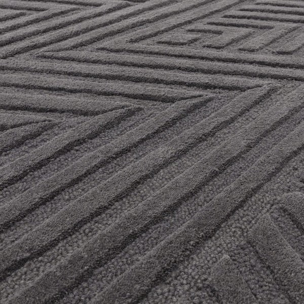 Covor gri antracit din lână 160x230 cm Hague – Asiatic Carpets-image-2