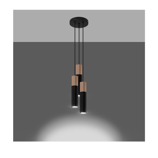 Lustră pendul neagră ø 6 cm Paul – Sollux-image-2