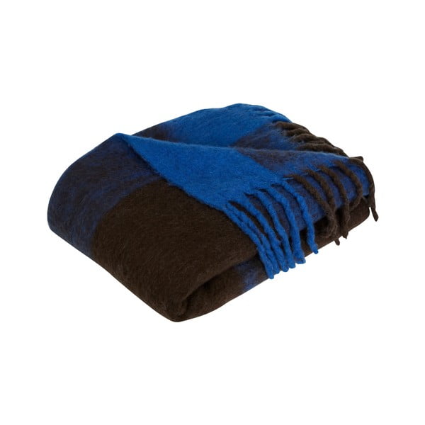 Pătură albastră-maronie 200x140 cm Inlet - Hübsch