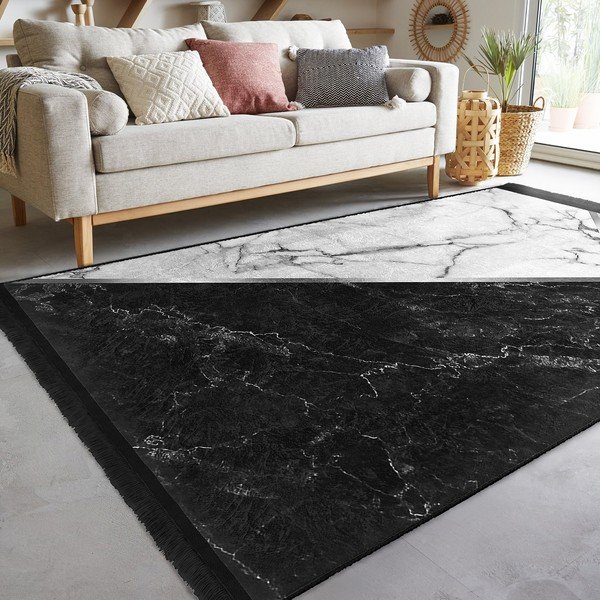 Covor alb-negru 80x150 cm – Mila Home-image-3