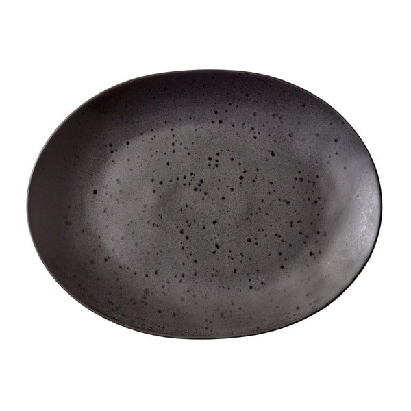 Platou servire din gresie Bitz Mensa, 30 x 22,5 cm, negru