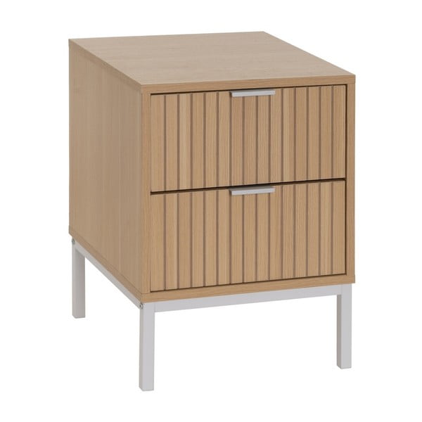 Noptieră în culoare naturală cu aspect de lemn de stejar Mid-Lines – Casa Selección