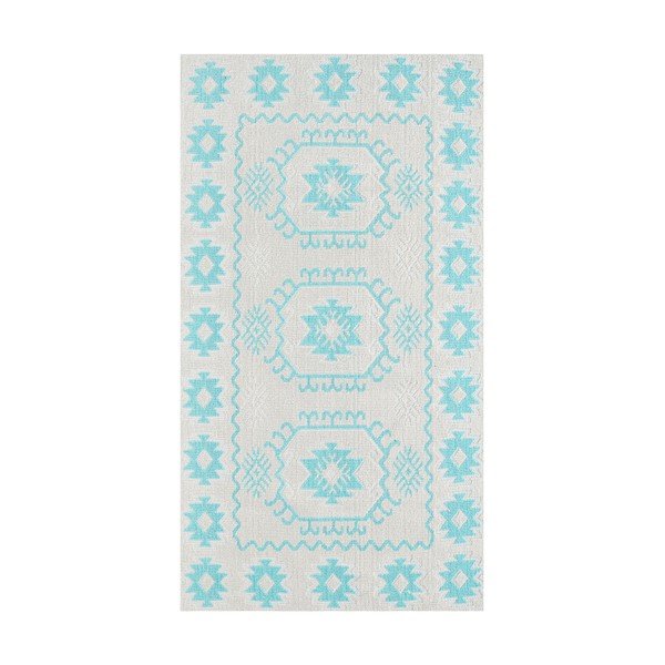 Covor rezistent Vitaus Dahlia, 60x90 cm, albastru-image-1