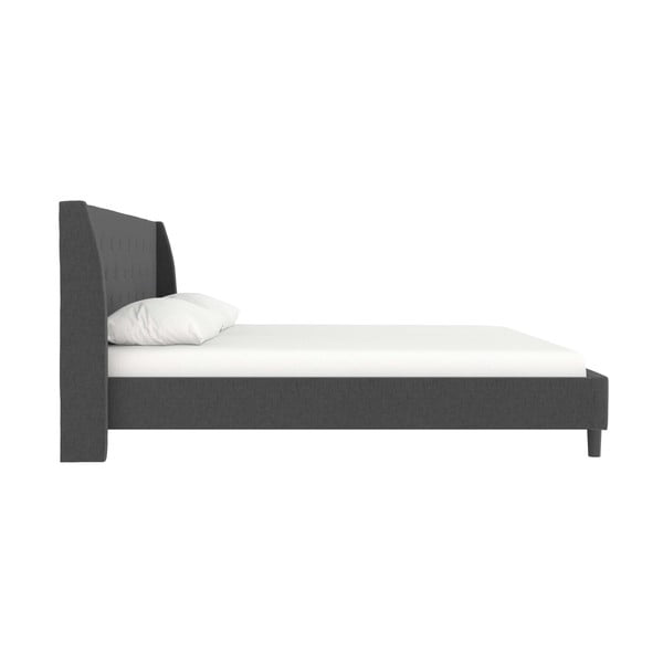 Pat matrimonial gri închis tapițat 180x200 cm Her Majesty – Støraa-image-3