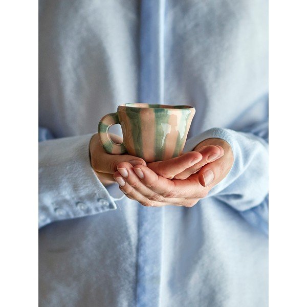 Ceașcă verde-deschis/roz-deschis pentru espresso din ceramică 110 ml Nini – Bloomingville-image-2