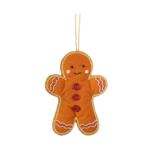 Ornament de Crăciun lucrat manual din material textil 10 cm Gingerbread – Sass & Belle