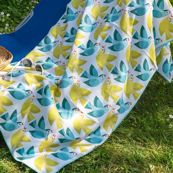 Prosop din microfibră Rex London Love Birds, 70 x 150 cm0 cm, albastru-galben-image-1