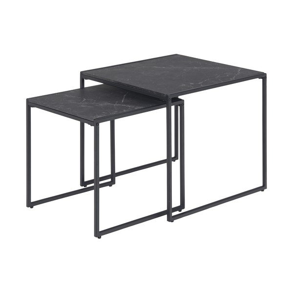 Măsuțe de cafea negre în set de 2 bucăți 50x50 cm Infinity - Actona-image-2