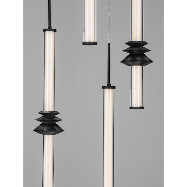 Lustră negru-mat LED cu intensitate reglabilă din ceramică cu abajur din sticlă acrilică ø 35 cm Stalactite – Nova Luce-image-4