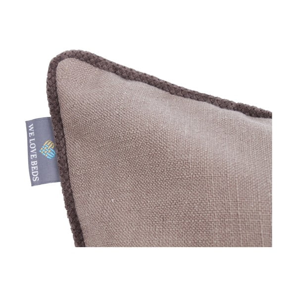 Față de pernă WeLoveBeds Flax Dark Chocolate, 50 x 50 cm, maro închis-image-1