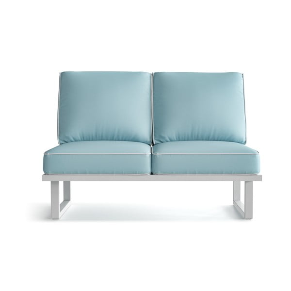 Canapea cu 2 locuri și margini albe, pentru exterior Marie Claire Home Angie, albastru deschis