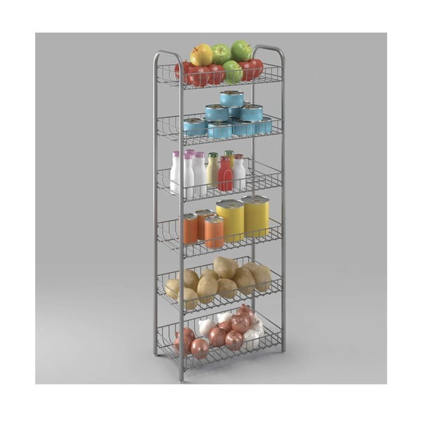 Etajeră albă din metal 41x104x23 cm Monaco – Metaltex-image-1