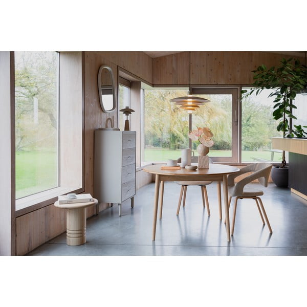 Masă de dining rotundă extensibilă cu blat cu aspect de lemn de stejar cu blat suplimentar ø 120 cm Twist – Zuiver-image-1