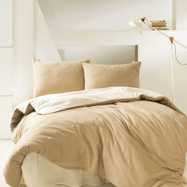 Lenjerie de pat din bumbac cu cearșaf Dunham, 200 x 220 cm