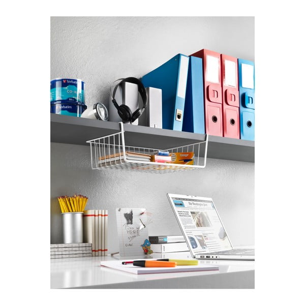 Coș metalic de agățat pe raft Metaltex, lungime 40 cm