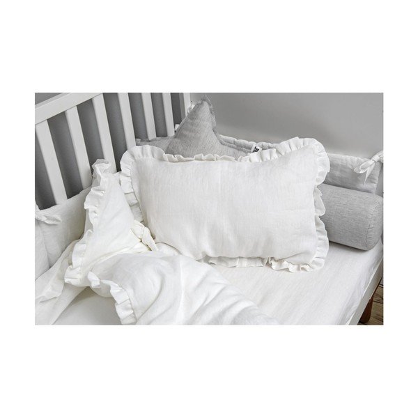 Cearceaf din in pentru copii BELLAMY Snow White, 90 x 200 cm, alb-image-2