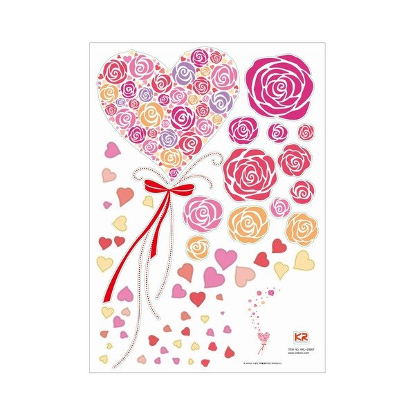 Autocolant  Ambiance Flying Hearts And Roses-image-3
