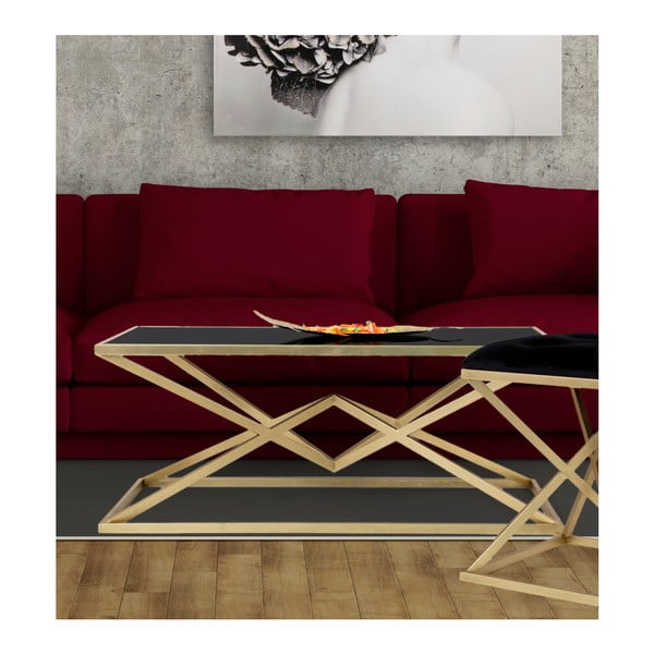 Masă de cafea cu blat negru din sticlă Mauro Ferretti Piramid, 110 x 60 cm-image-3