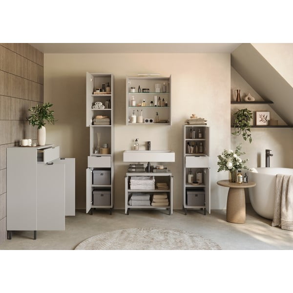 Dulap de baie crem înalt 60x97 cm Arcena – Germania-image-4