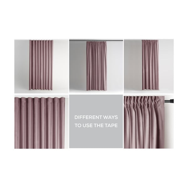 Draperie maro deschis dimout (semi-opacă) din catifea 140x270 cm Pleat – Restilo-image-3