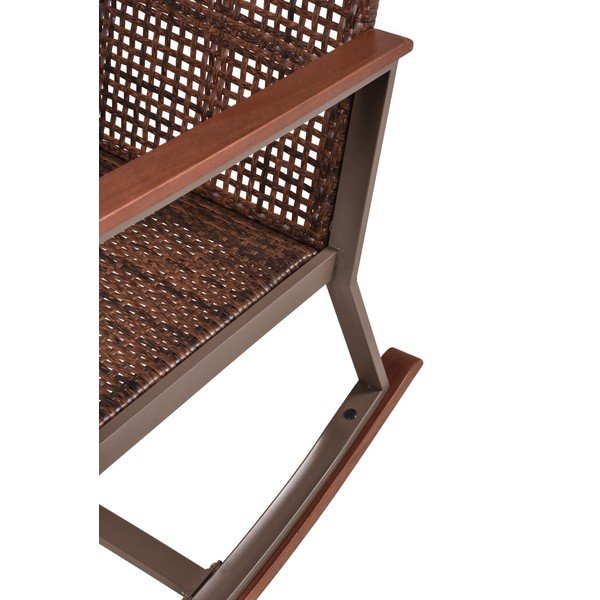 Balansoar cu măsuță maro închis din lemn masiv Sinaloa – Garden Pleasure-image-4