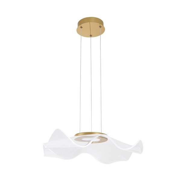 Lustră aurie LED din aluminiu cu abajur din sticlă acrilică Siderno – Nova Luce