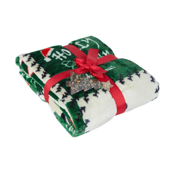 Pătură verde din micropluș/cocolino 100x170 cm  cu model de Crăciun – Mila Home