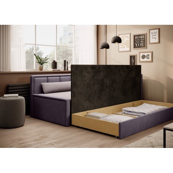 Canapea roz extensibilă/cu spațiu de depozitare cu tapițerie din chenille 214 cm Fulgeo – ELTAP-image-3