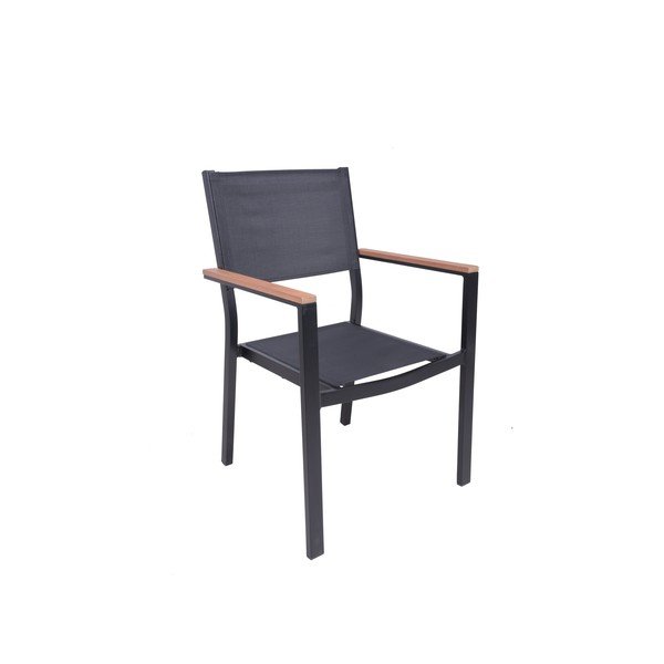 Scaun de grădină gri închis din metal Cancun – Garden Pleasure-image-1