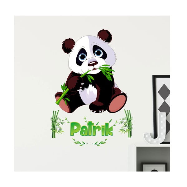 Set autocolante pentru perete cu panda și litere Ambiance Bamboo-image-3