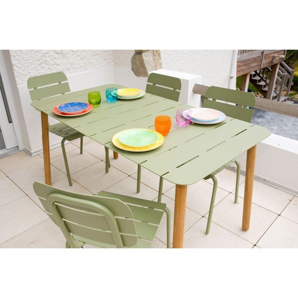 Set mobilier metalic de grădină Ezeis Alicante, verde olive-image-1