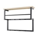 Cuier de perete negru/în culoare naturală cu raft din metal 71 cm Rizzoli – Spinder Design