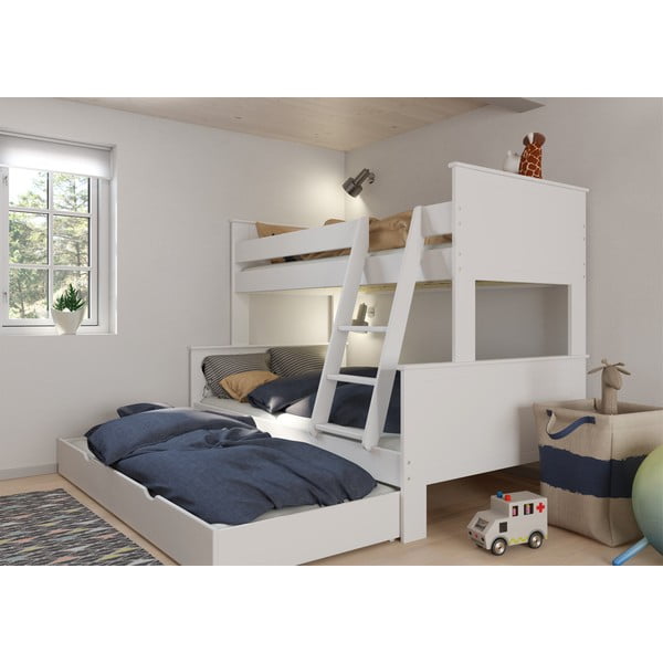 Pat supraetajat alb 120x200/90x200 cm Alba - Tvilum-image-1