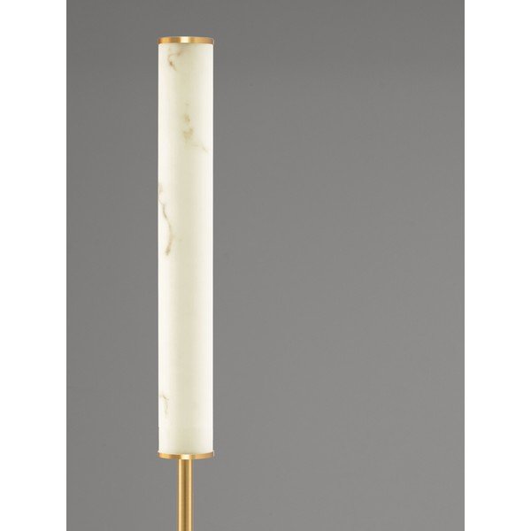 Lampadar alb/alămiu LED cu aspect de marmură (înălțime 140 cm) Nolia – Nova Luce-image-1