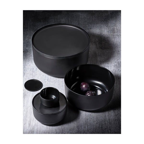 Bol servire cu capac Zone Peili, 1 l, gri închis-image-2