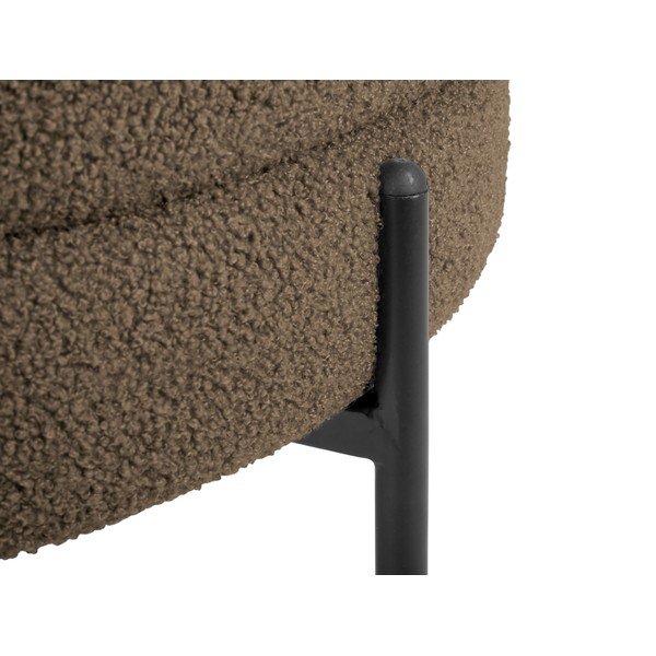 Fotoliu gri/maro cu tapițerie din țesătură bouclé Noble – Leitmotiv-image-1