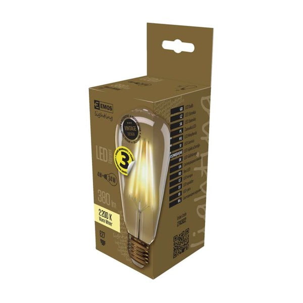 Bec cu LED EMOS Vintage ST64 Warm White, 4W E27-image-2