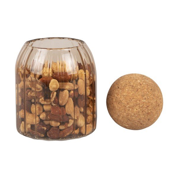 Borcan din sticlă cu capac din plută PT LIVING Gem, înălțime 14 cm, maro-image-2